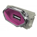 Modulo USB 2a - Novara Rosa Fosco Cromado